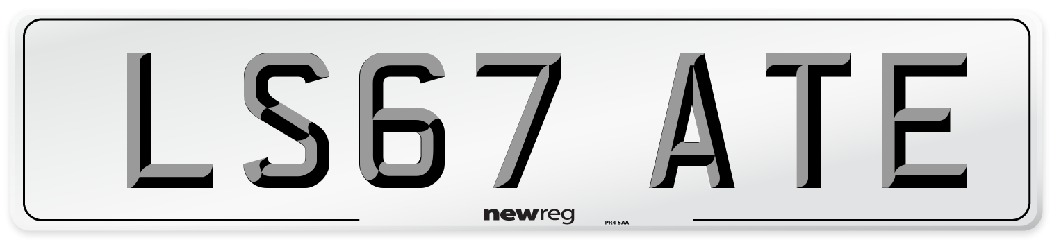 LS67 ATE Number Plate from New Reg